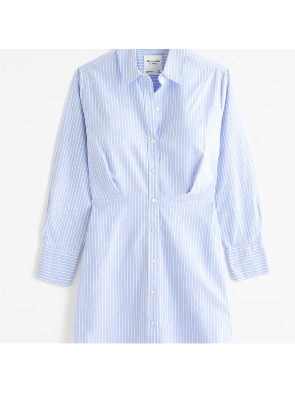 Abercrombie & Fitch Light Blue & White Striped Shirt Dress